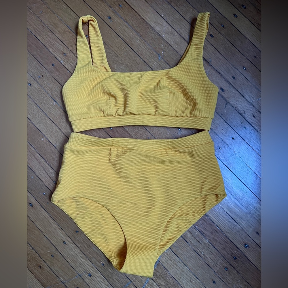 Yellow High-Waisted Bikini Set